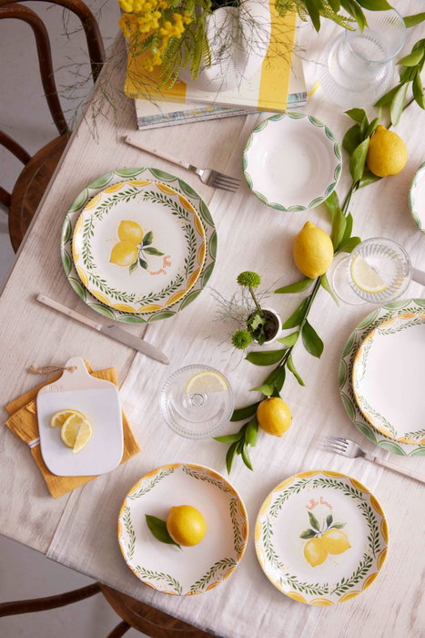 Hermia Juego de Cena de Porcelana de 24 Piezas Amarillo